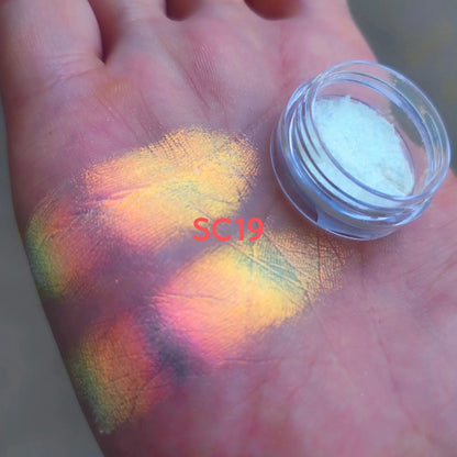0.25g  White Chameleon Glitter Aurora Pigment Rainbow Highlights Multichrome Pigment Powder