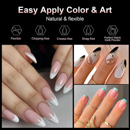 100pcs False Soft Gel Nail Tips Half/Full Cover Double-Use Press On Acrylic Nails Almond Coffin Stiletto Fake Nails Supplies