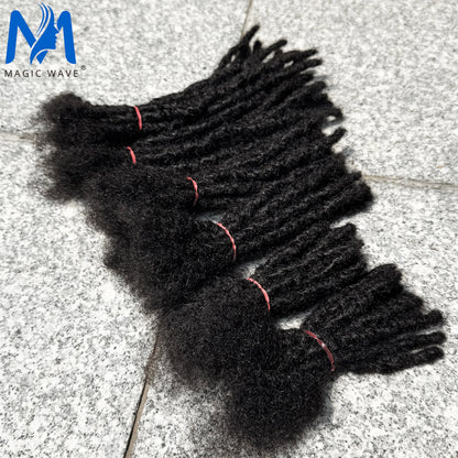 0.6cm Width 4-8 Inch 100% Real Human Hair Inter Loc Extensions Full Handmade Dreadlock Extensions for Men Women Kids Can Be Dye