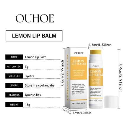 1/2/3pcs Lemon Ginger Lip Balm Turmeric Dark Melanin Remove Mask Gloss Exfoliating Improve Dullness Moisturizer Lip Repair Balm