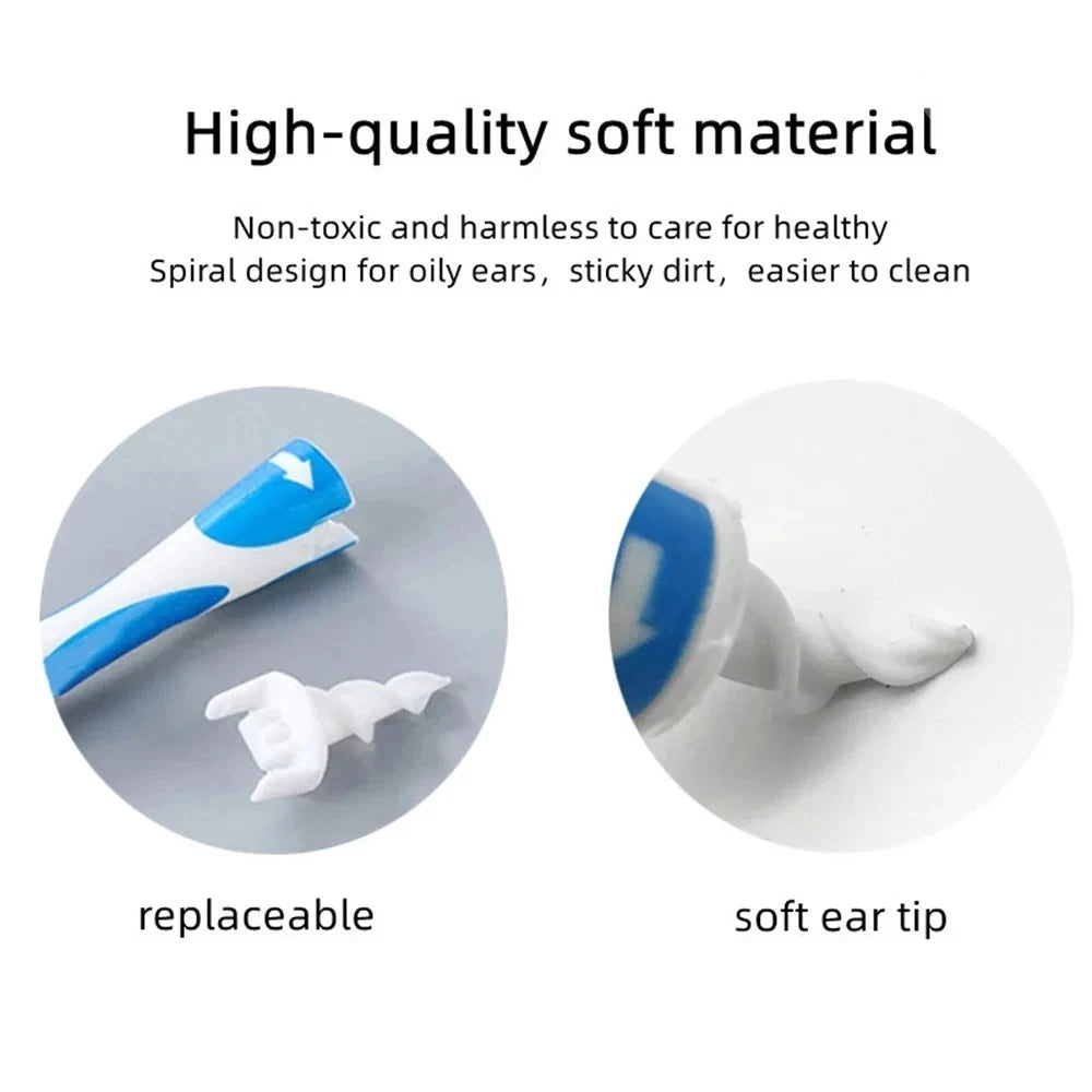 16pcs Ear Cleaning Tools Set Silicone Soft Spiral Ear Scoop Wax Removal Portable Personal Hygiene Ear Care Beauty Gadget