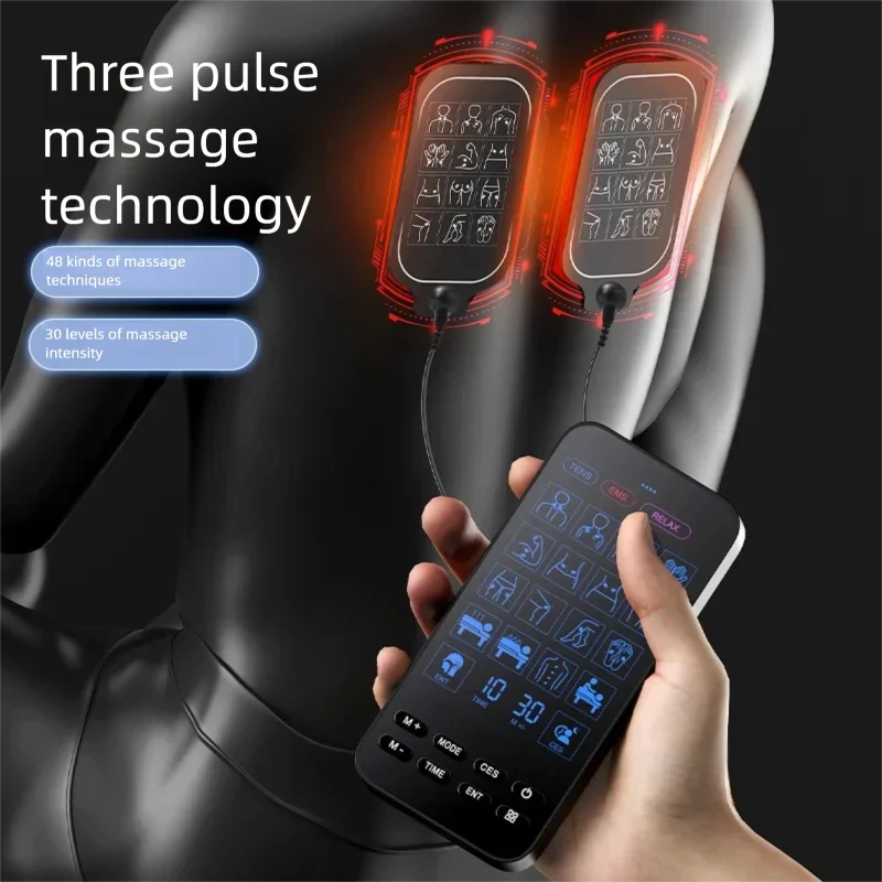 Digital Electric Pulse Muscle Stimulator–48 Massage Modes for Full-Body Therapy, Pain Relief + Sleep Aid & Rhinitis Photothera