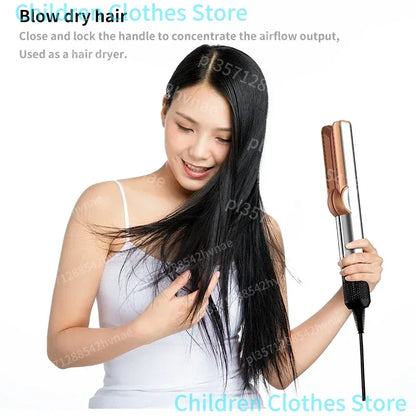 1300W 2IN1 Professional Hair Straightener & Hair Dryer Heat-Up Hair Flat Iron, Negative Ion Iron Long-Lasting Styling Tool Sets