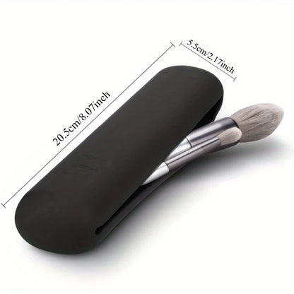 Travel Makeup Brush Holder,Silicon Trendy And Portable Cosmetic Face Brushes Holder,Soft And Sleek Makeup Tools Organizer