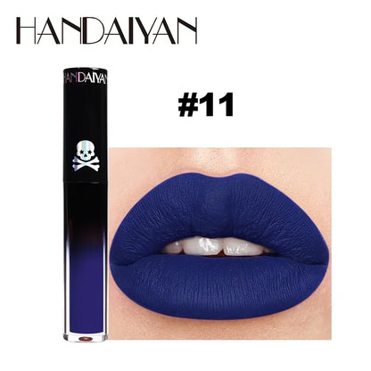 New Black Velvet Lipsticks Halloween Dark Matte Lip Gloss Set Moisturizing Lasting Waterproof No Fade Sexy Red Liquid Lipsticks