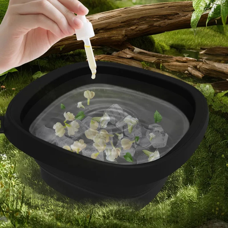 Portable Foldable Face Ice Bath Bowl for Facials Plunge Dipping Face Skincare Cold Compress Ice Therapy Wash Basin with Ice Tray