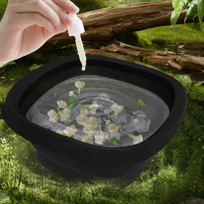 Portable Foldable Face Ice Bath Bowl for Facials Plunge Dipping Face Skincare Cold Compress Ice Therapy Wash Basin with Ice Tray