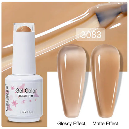 Clou Beaute 15ml Nail Gel Polish Warm Color Dark Red Brown Semi Permanent Nail Art Manicure Soak Off LED UV Varnishes Lacquer