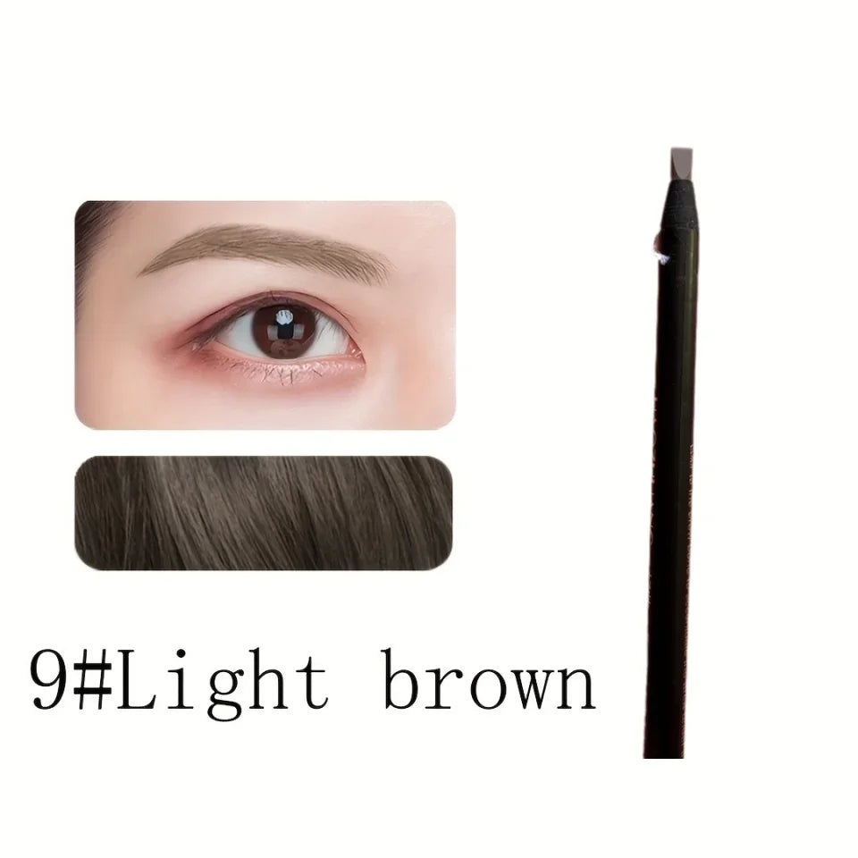 High Quality HAOZHUANG pull Eyebrow Pencil Black Makeup Wild Line Eyebrow Pencil Hard Core Flat Head pen White Waterproof