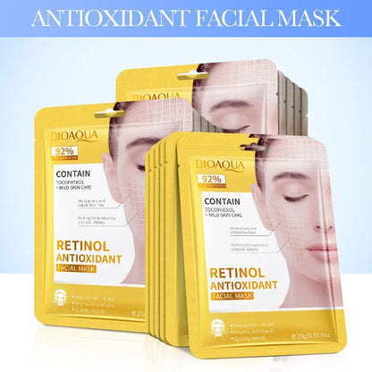 b 15pcs BIOAQUA Retinol Collagen Anti Wrinkle Facial Masks Moisturizing Anti-aging whitening Face Mask Facial Skin Care Products