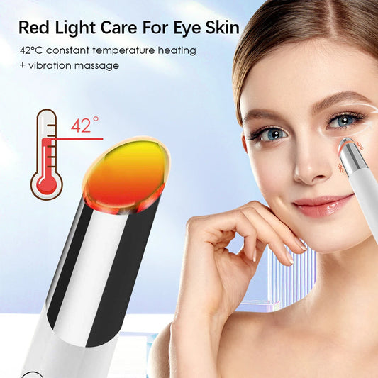 Eye Care Beauty Device Facial Massager 3 in 1 LED Photon Light Wand for Relax Eye Dark Circles Eye Bags Puffiness Skincare Tool