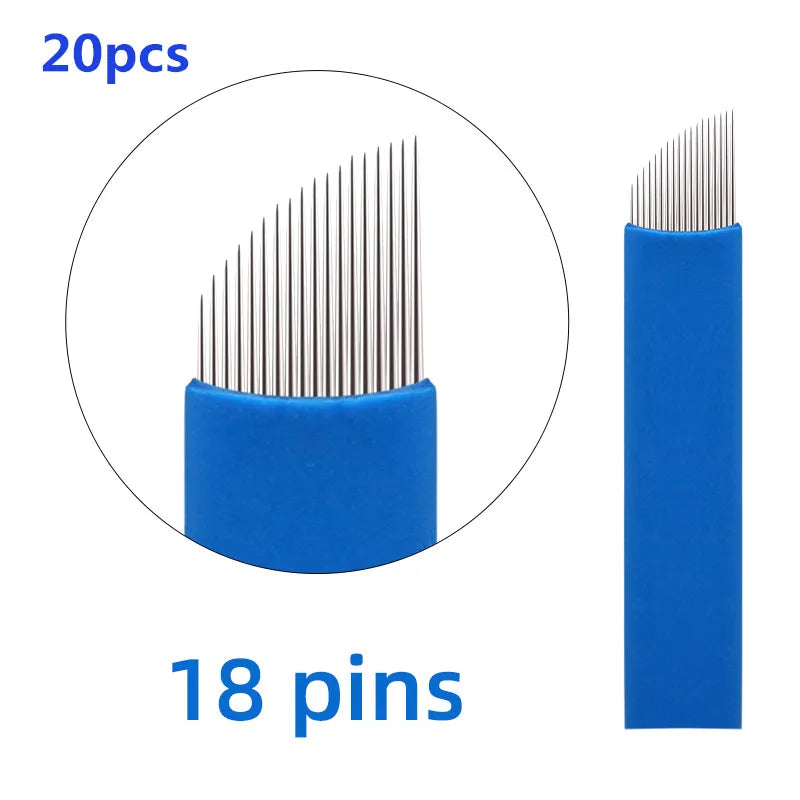 20/50pcs Microblading 0.18-0.25mm Tebori Blades Needles Tattoo Needle 7 9 11 12 14 16 18 21 Pin U shape Eyebrow Needles Makeup