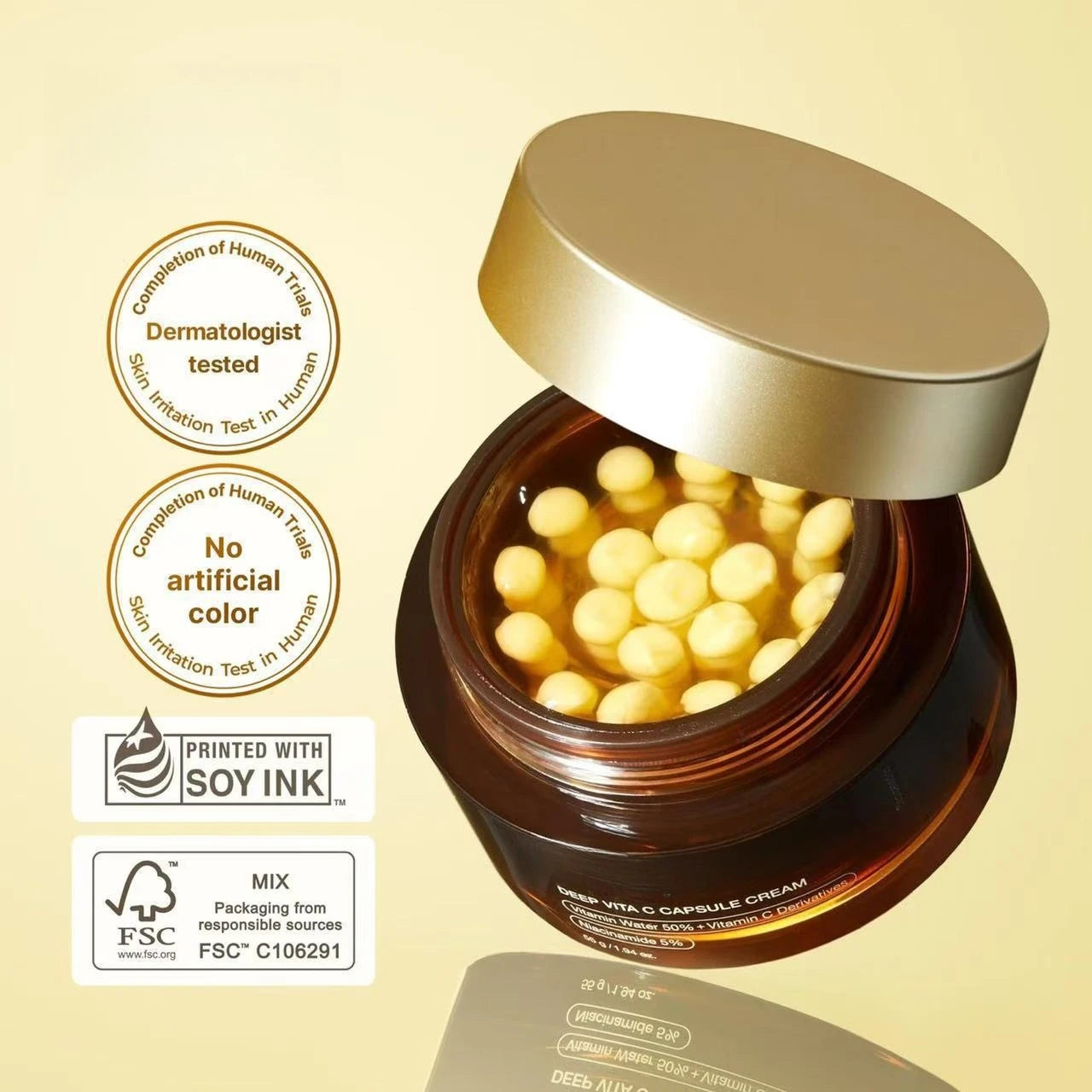 Vitamin C Ceramide Hydrating Repair Capsule Cream Korean Skin Care Products Beauty and Health Moisturizing Hydrating Niacinamide