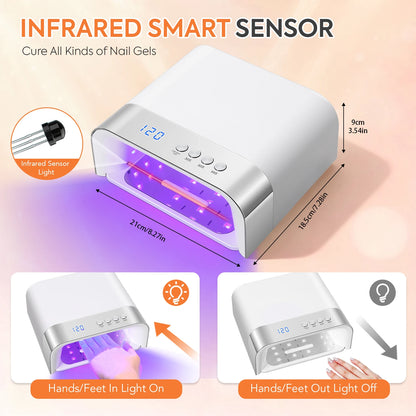Professional 36LEDs Nail Dryer UV Lamp With 4Timers Seeting Auton Sensing 168W Nail Light For Gel Nail Polish Manicure Salon