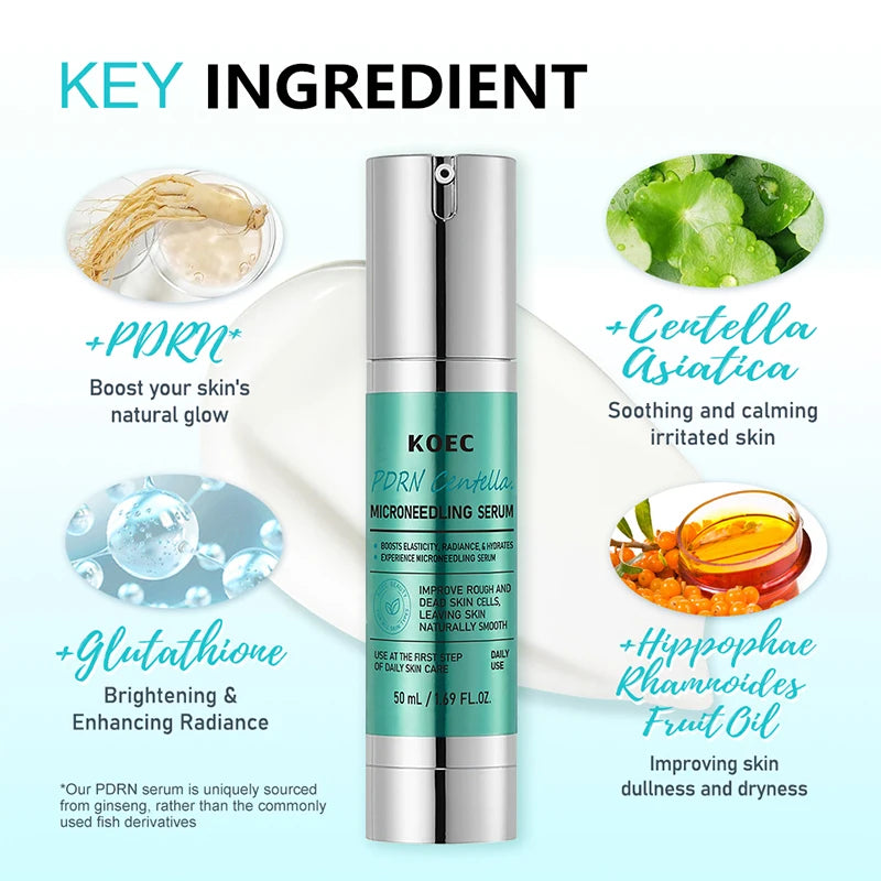 Korean Centella Asiatica Extract Soothes Moisturize Soft Firm Brighten Repair Skin Facial Collagen Microneedle Essence Lotion