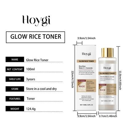 Glow Brightening Rice Essence Moisturizing Nourishing Even Skin Tone Improves Dullness Oil-Control Brightening Serum Skincare