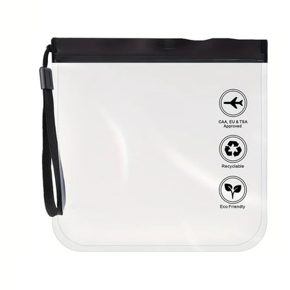 1pc Transparent toilet bag, portable travel essentials, flight makeup liquid leak proof, resealable EVA cosmetic bag