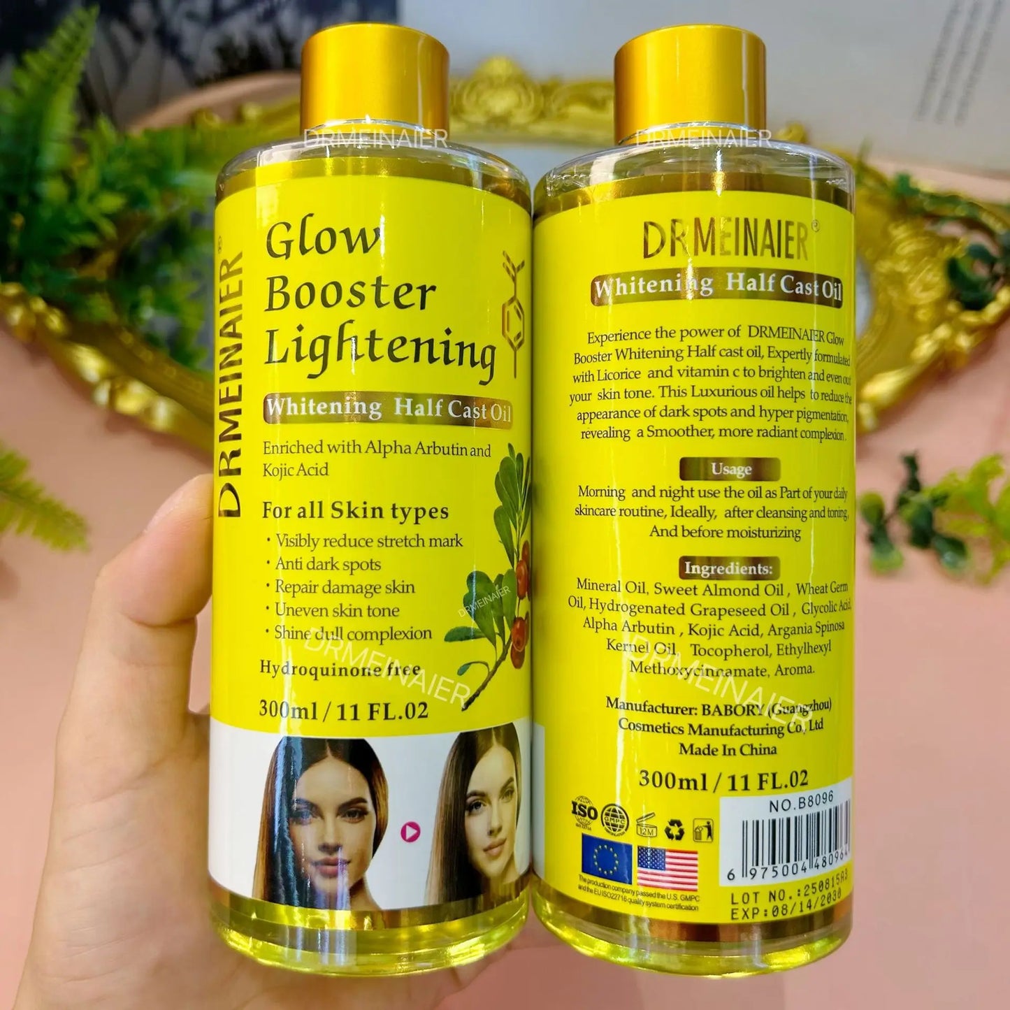 200ml Alpha Arbutin And Kojic Acid Whitening Serum Glow Booster Cast Oil Reduce Stretch Mark And Dark Spots Repair Damage Skin