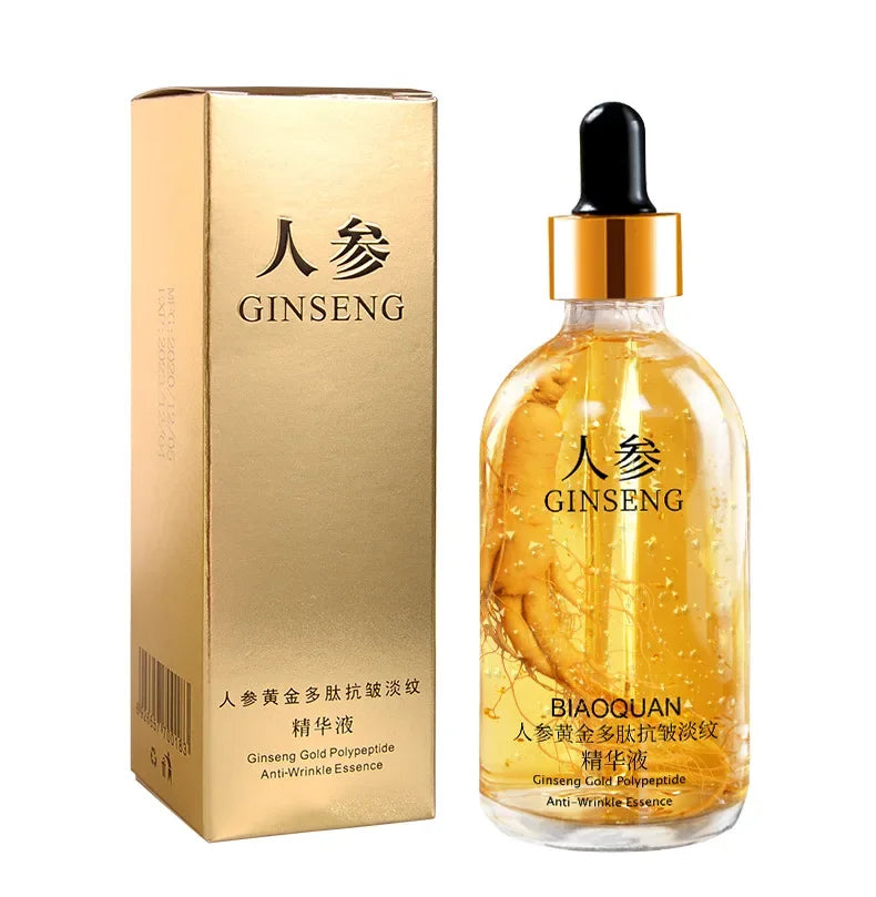 a100ml Gold Ginseng Face Essence Polypeptide Anti-wrinkle Lightning Moisturizing Niacinamide Facial Serum for Skin Care Products