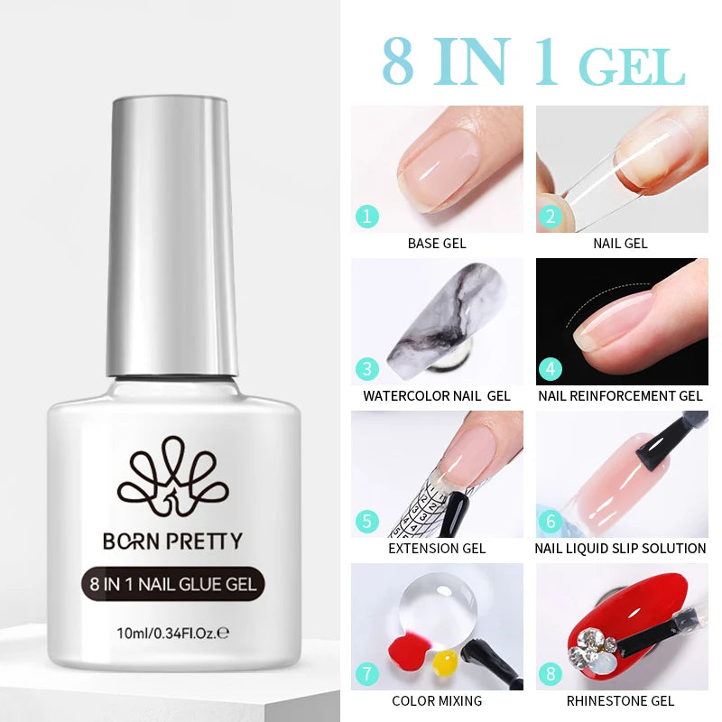 BORN PRETTY 10ml Nude Pink Gel Nail Polish Varnis Semi Permanent Nail Gel Varnish Soak Off UV Gel for Valentine's Day Gift Nails