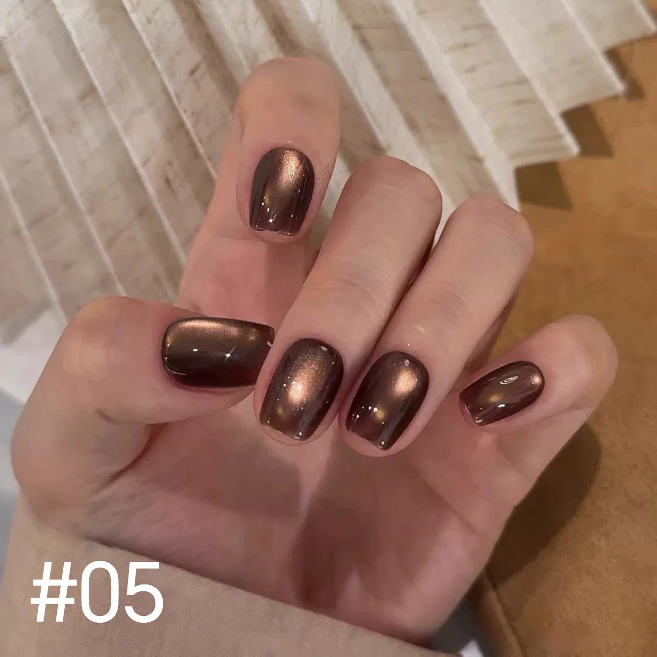 10ML 1-10PCS 2025 New Sunset Cat's Eye Nail Polish Series Amber Glass Beads Magnet Gel Nail Polish Nail Art Gold Brown Nails