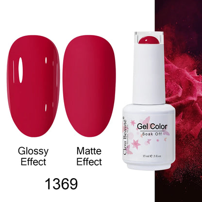 Clou Beaute 15ml Nail Gel Polish Warm Color Dark Red Brown Semi Permanent Nail Art Manicure Soak Off LED UV Varnishes Lacquer