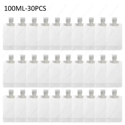 10-60pcs Refillable Packaging Bags Travel Essentials Lotion Cosmetics Shampoo Shower Gel Portable Bags Makeup Fluid Bottles