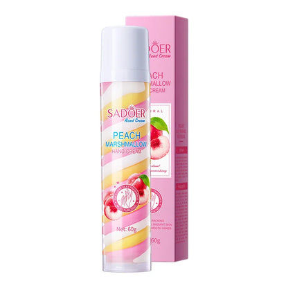 Fruit Marshmallow Hand Cream 60g – Tri-Color Nourishing Formula with Sweet Scent, Deeply Moisturizing Care for Dry Winter Hands