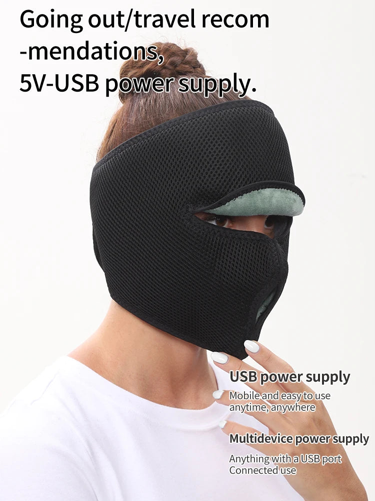 Electric Face Mask Heating Pad  Heat with 3 Temp Settings Headache Mask Sinus Pressure Relief Migraine Tension Headache Relief