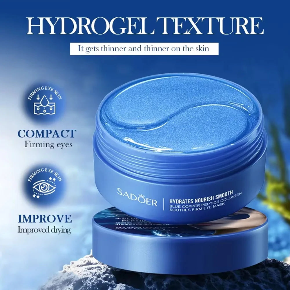 SADOER Collagen Eye Mask Caffeine Crystal Anti Dark Circles Eye Bag Remover Moisturizing Anti-aging Eye Patches Skin Eye Care