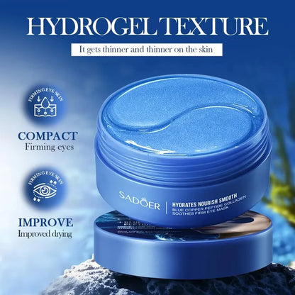 SADOER Collagen Eye Mask Caffeine Crystal Anti Dark Circles Eye Bag Remover Moisturizing Anti-aging Eye Patches Skin Eye Care
