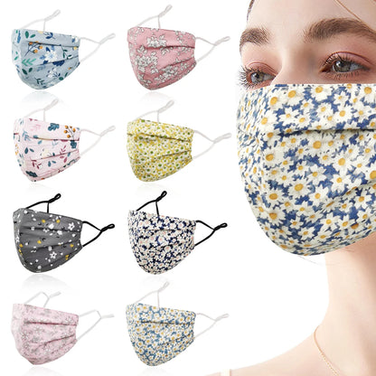 Breathable Cotton Printing Mask Fashion Washable Anti-UV Riding Face Mask Skin-Friendly Anti Dust Sunscreen Mask Outdoor Sports