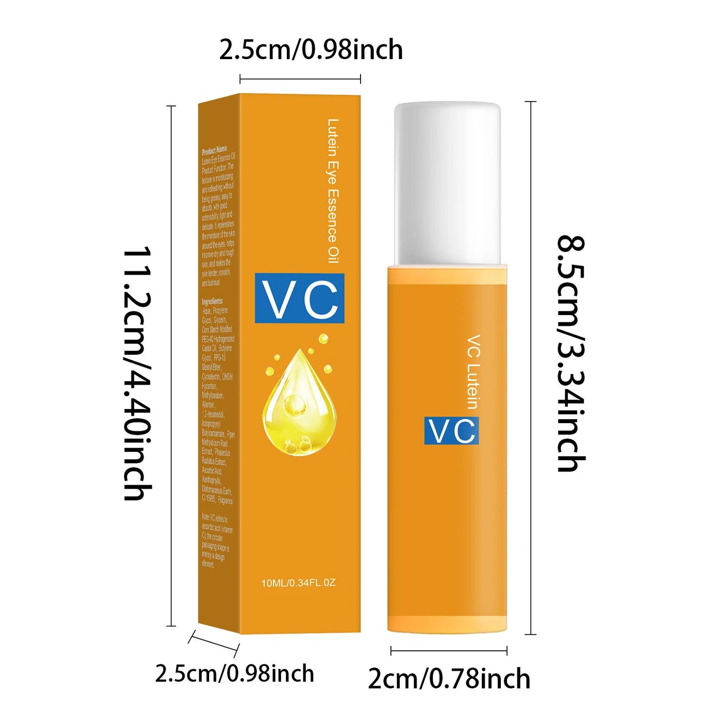 Vitamin C Eye Treatment Oil 10ml - Carotene formula moisturizes, firms & improves texture. Reduces under-eye dryness effectively