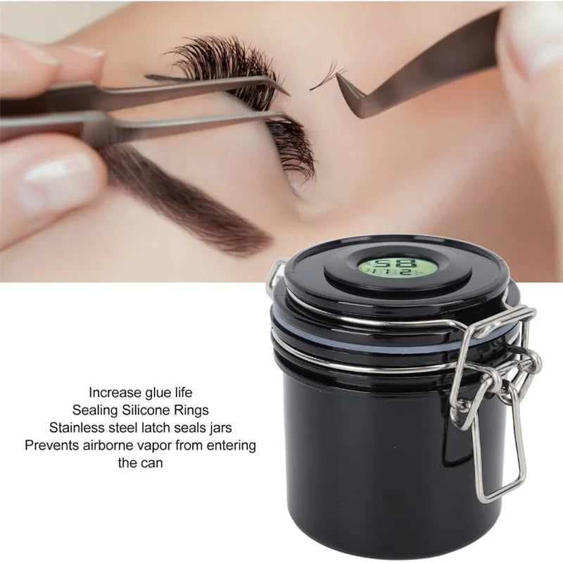 Eyelash Glue Storage Tank Display Temperature Humidity Container Adhesive Stand for False Lashes Extension Grafting Makeup Tools