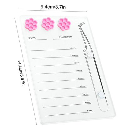 Eyelash Extension Scale Holder Magnetic Acrylic Lash Board With Glue Pallet Cup  False Eyelashes Pad Lash Makeup Tools