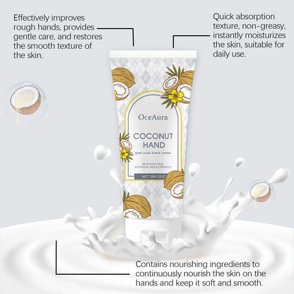 Coconut Hydrating Hand Cream Nourishing Rejuvenating Moisturizing Brightening Smoothing Soothing Anti Cracked Repair Hand Cream