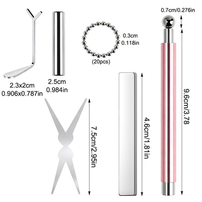 6pcs Cat Eye Nail Magnet Tool Set, French Tips Cat Eye Heart Magnets Nail Magnet Stick Cat Eye Gel Polish Magnets Tools Manicure