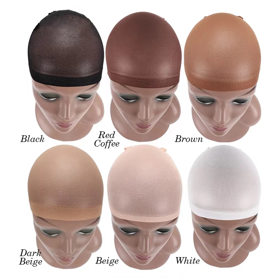 2pc/1pack Stretch Mesh Wig Cap - Free Size Hair Net for Weave Hairnets and Wigs - Comfortable and Secure Fit