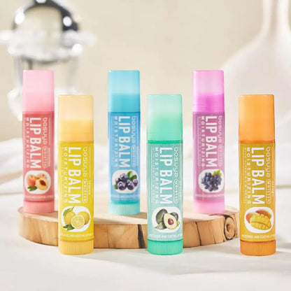 6PCS Assorted Fruit Flavor Lip Balm Set - Deeply Moisturizes and Hydrates for Preventing Chapped Lips in Winter Lip Care