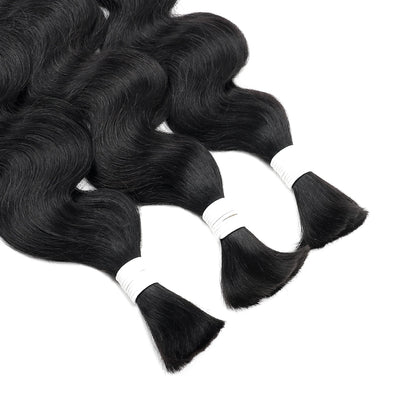 Body Wave Human Hair Bulk for Braiding Brazilian Human Hair Bulk No Weft Natural Black  12 To 26 Inch Extension Crochet Braids