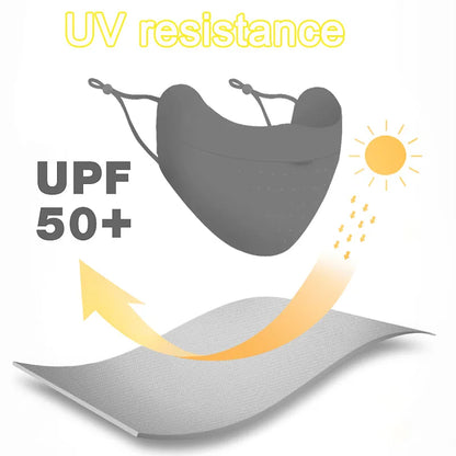 Ice Silk Face Mask UPF50+ Uv Sun Protection Summer Adjustable Breathable Men Women Outdoor Running Cycling Sports Mask