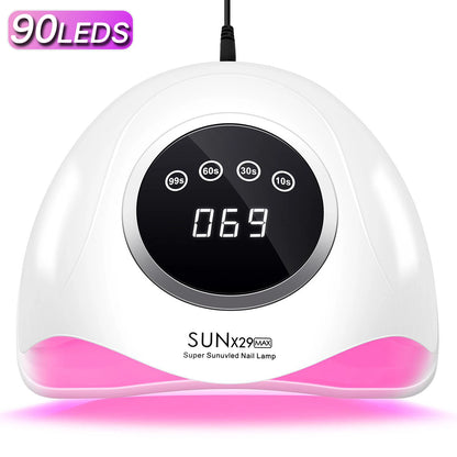 DianaBeauty 380W Professional UV LED Nail Lamp For Quick Drying Gel Nail Polish 90LEDS Gel Drying Lamp With 4 Timer Setting