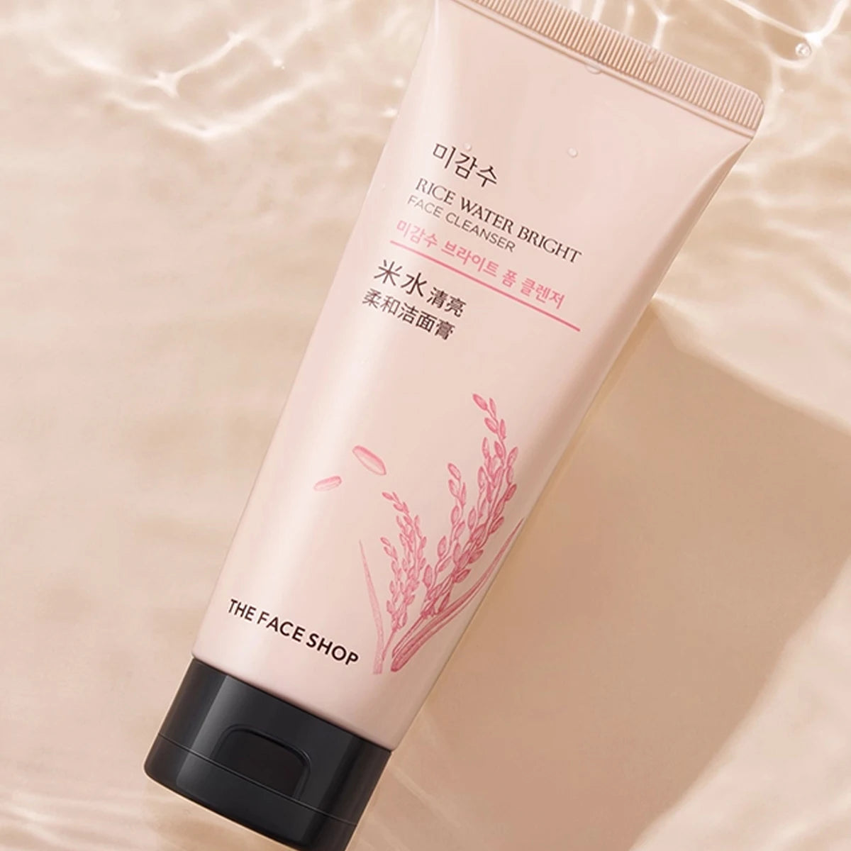 THE FACE SHOP RICE WATER BRIGHT FACE CLEANSER 150g,Smooth & Rich Lather,Gentle & Non-Tightening,Hydrating,K-Beauty,Korean Makeup