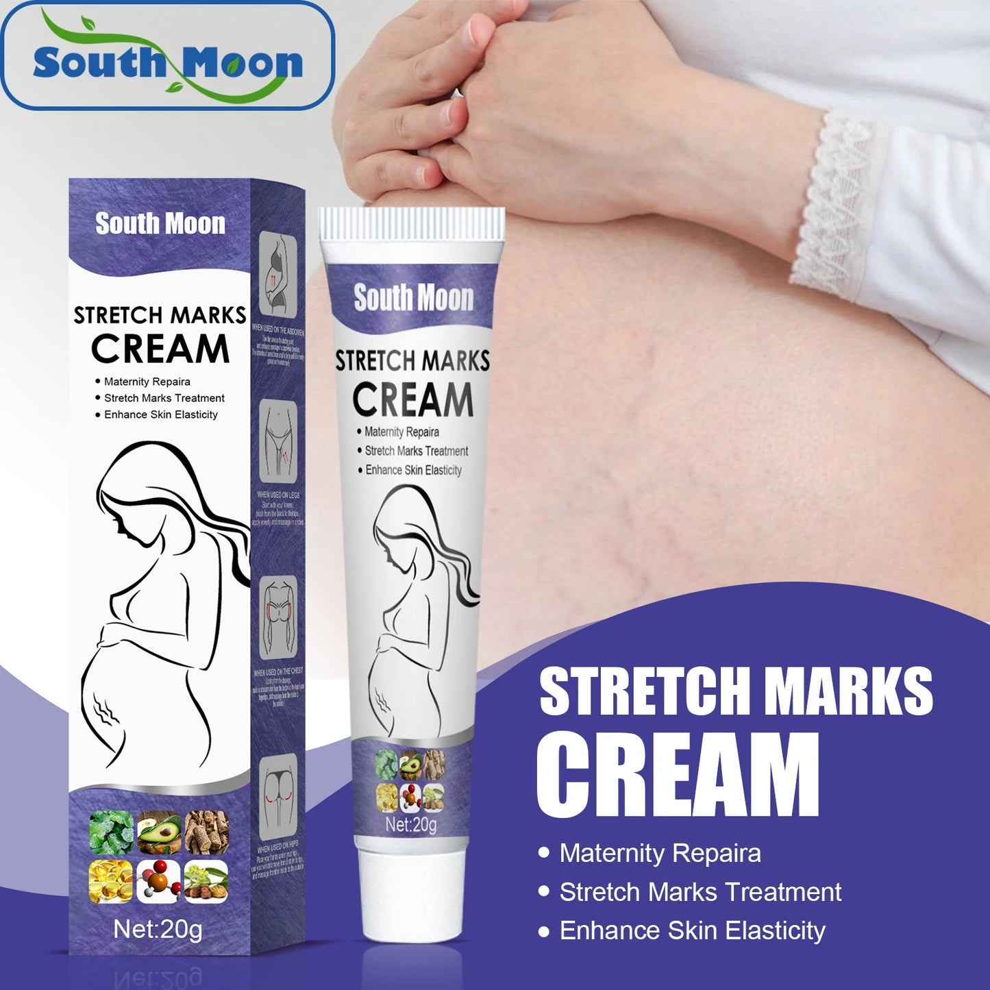 Pregnancy Stretch Removal Cream Fade Postpartum Obesity Lines Eliminate Body Belly Stretch Marks Improve Elasticity Firming Skin