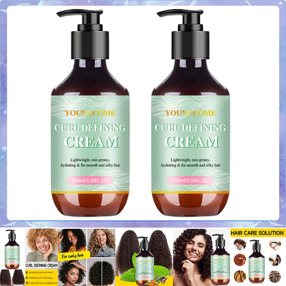 Curl Defining Cream for Curly Hair Styling Curling Moisture Lotion Anti Frizzy Bounce Sculpting Boost Hair Conditioner Care100ml