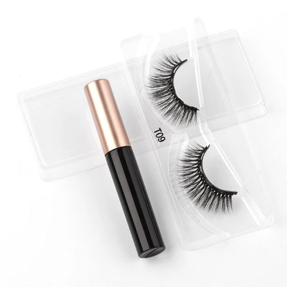 Hot 1/3Pairs Magnetic Eyelashes Soft False Lashes Repeated Use Mink Lashes Waterproof Liquid Eyeliner Tweezer Eyelash Makeup Set