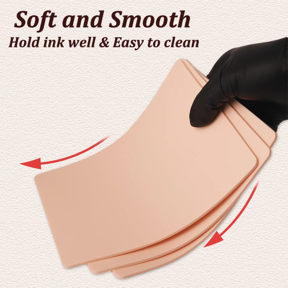 15/10/8/5/1pcs Tattoo Practice Skin 3MM Silicone Fake Skin Double-Sided for Permanent Makeup Training Supply Tattoo Accessory