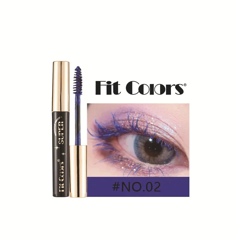 Colored Mascara Waterproof Blue White Black Purple Lengthen Eyelashes 4D Silk Fiber Eyelash Extension Eyes Makeup for Party Use