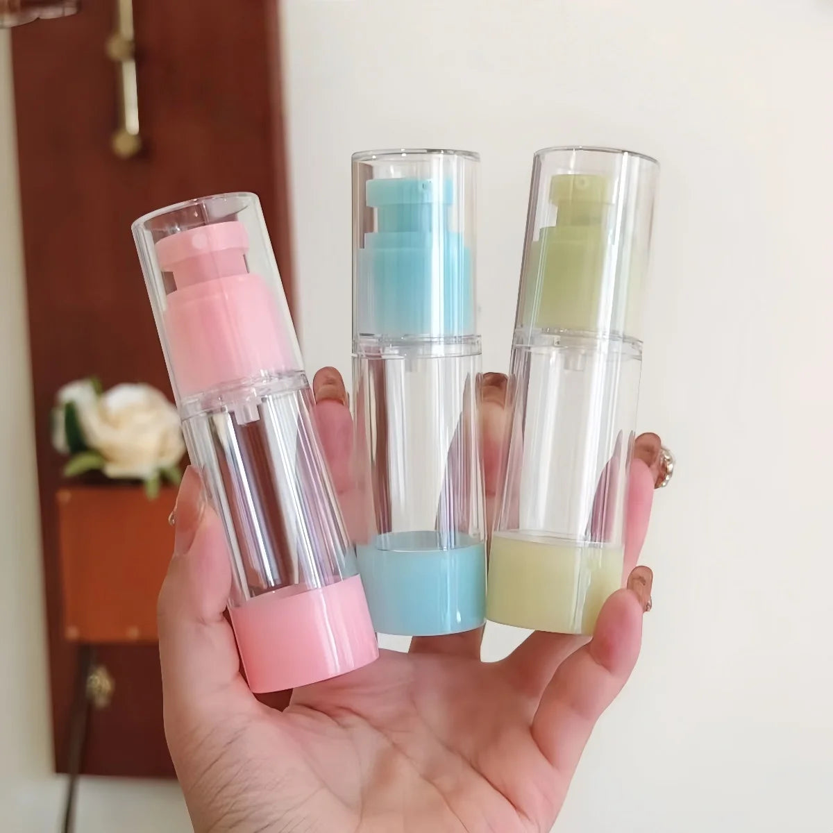 2/3pcs 3 color 30ml Plastic lotion vacuum bottle reusable simple Foundation make-up essence liquid Travel distribution bottle
