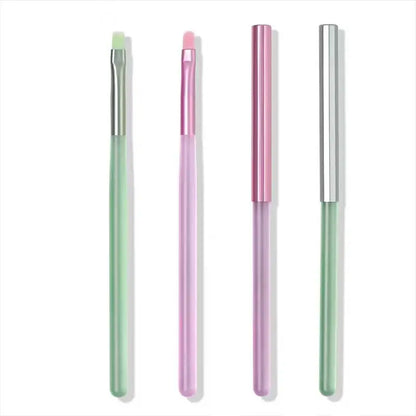 2-pack/pink round head/green flat head, high-end specialized nail salon phototherapy pen, evenly coated with glue and molded in
